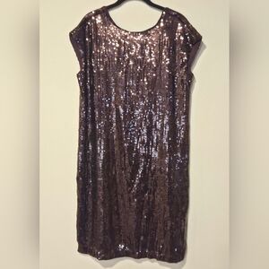 NWT Maeve Anthropologie Sparkling Brown Sequin Mini Dress Size Medium